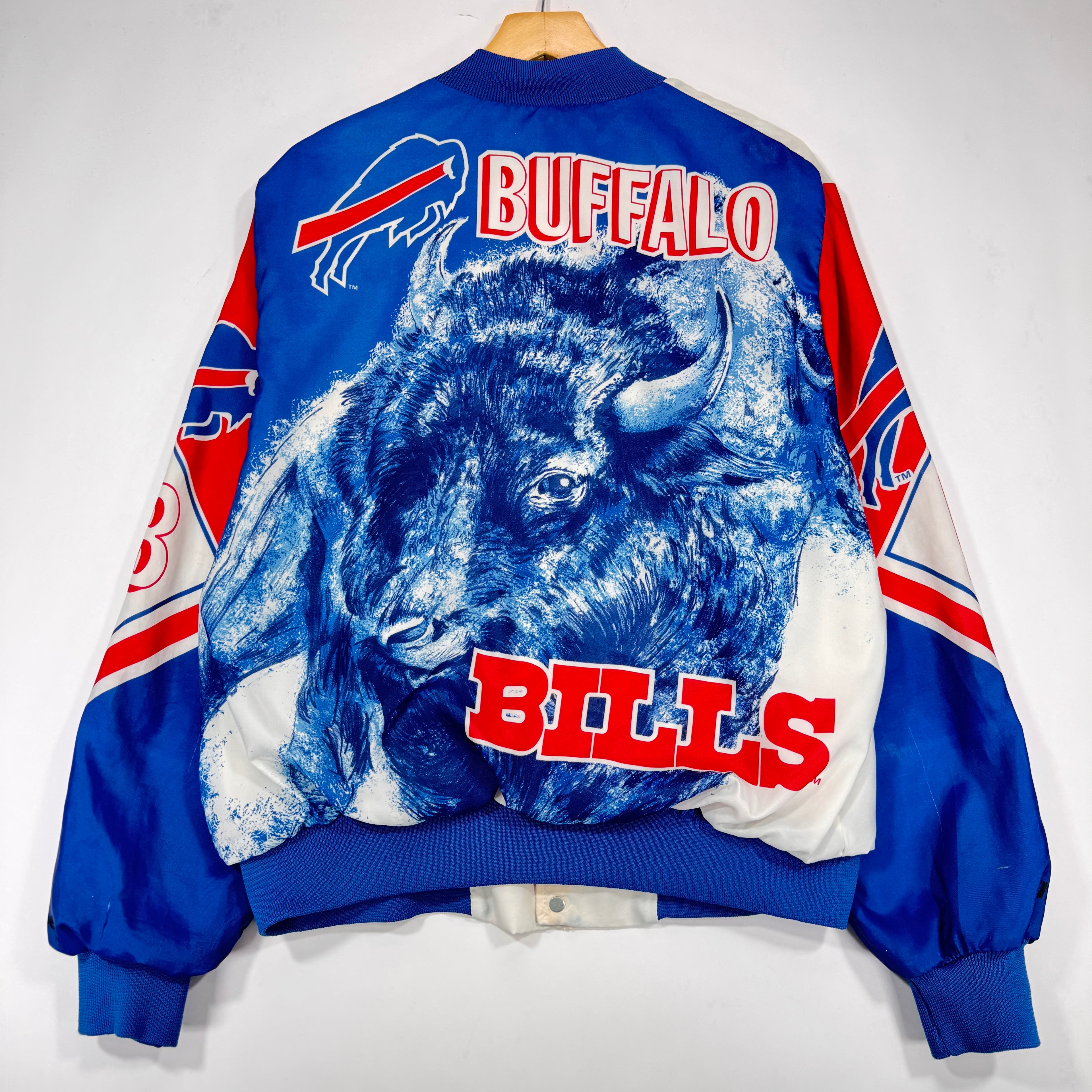 Vintage Buffalo Bills Chalk Line Fanamation Satin Jacket Large