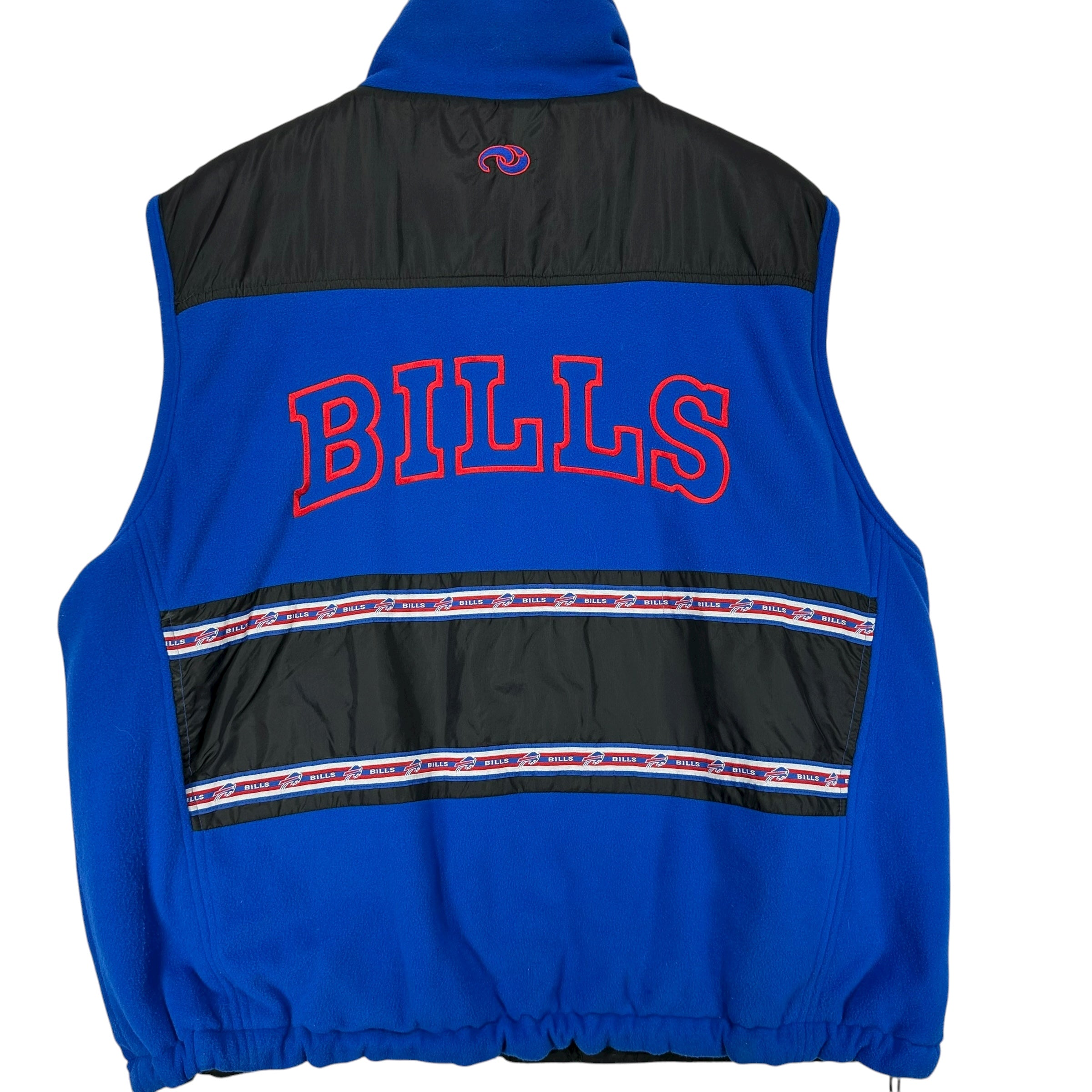 Vintage Buffalo Bills Reversible Outerwear Vest Sweatshirt Jacket XXL