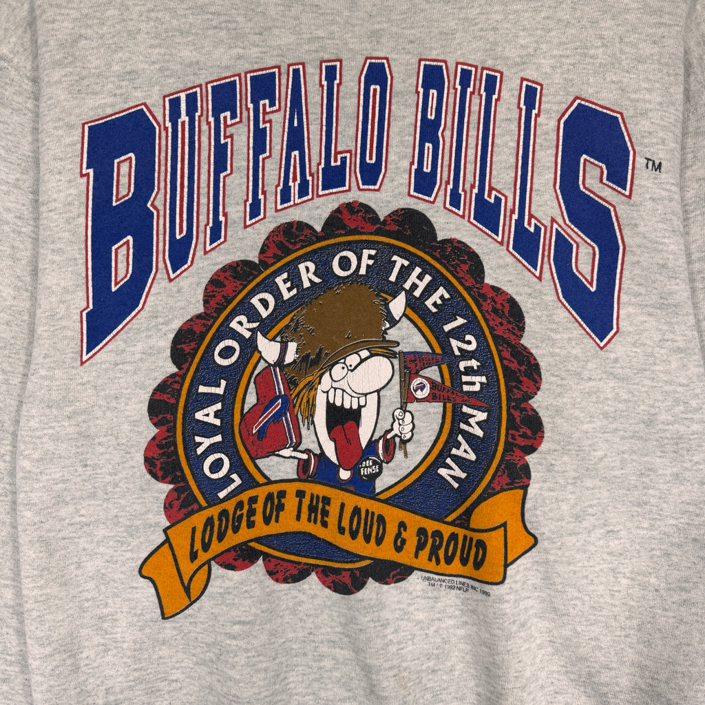 Vintage Buffalo Bills 12th Man Cartoon Crewneck Sweatshirt Medium