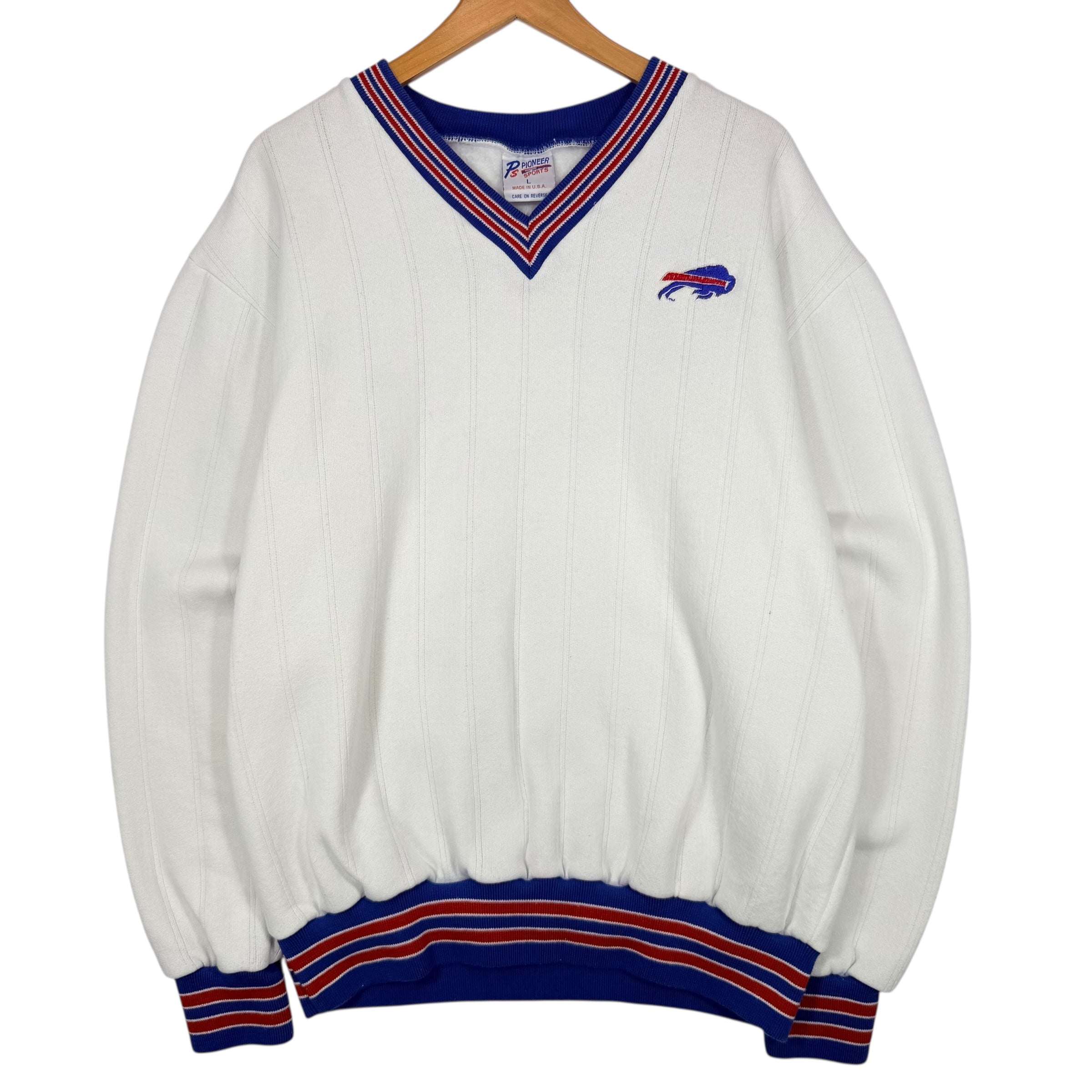 Vintage Buffalo Bills V-Neck Sweatshirt Large