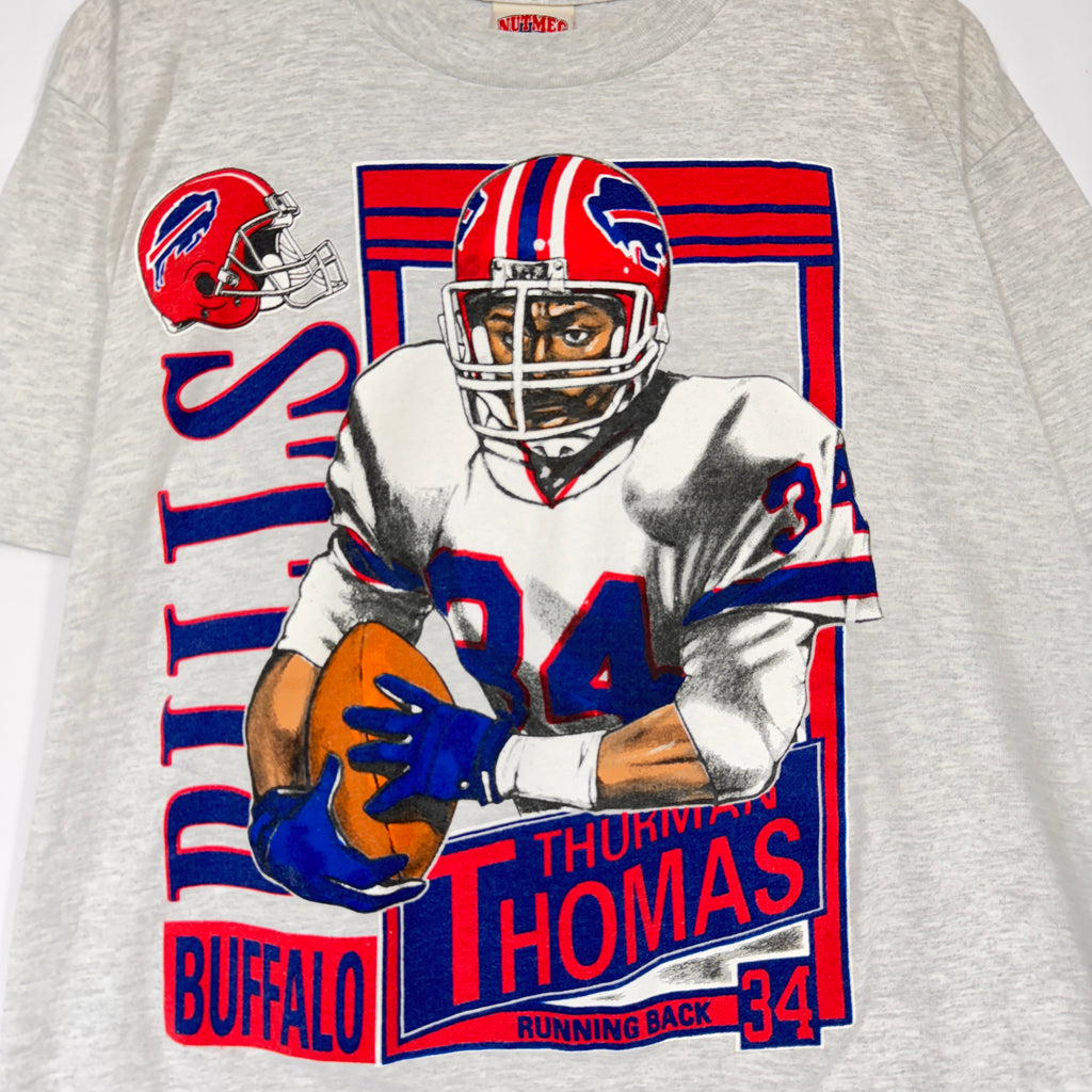 Vintage Buffalo Bills Thurman Thomas Stats Double Sided Shirt Large