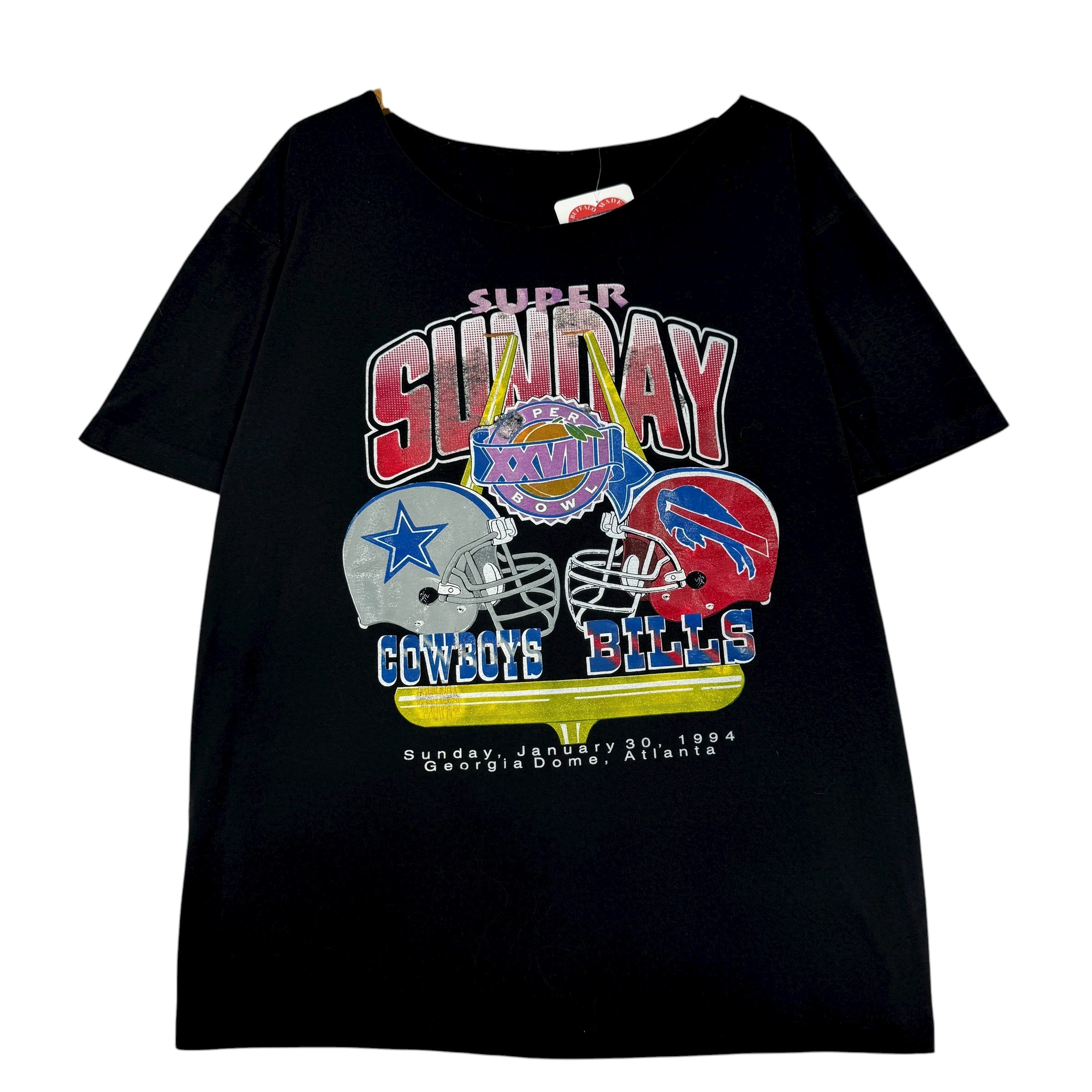 Vintage Buffalo Bills 1994 Super Bowl Chopped Shirt XL