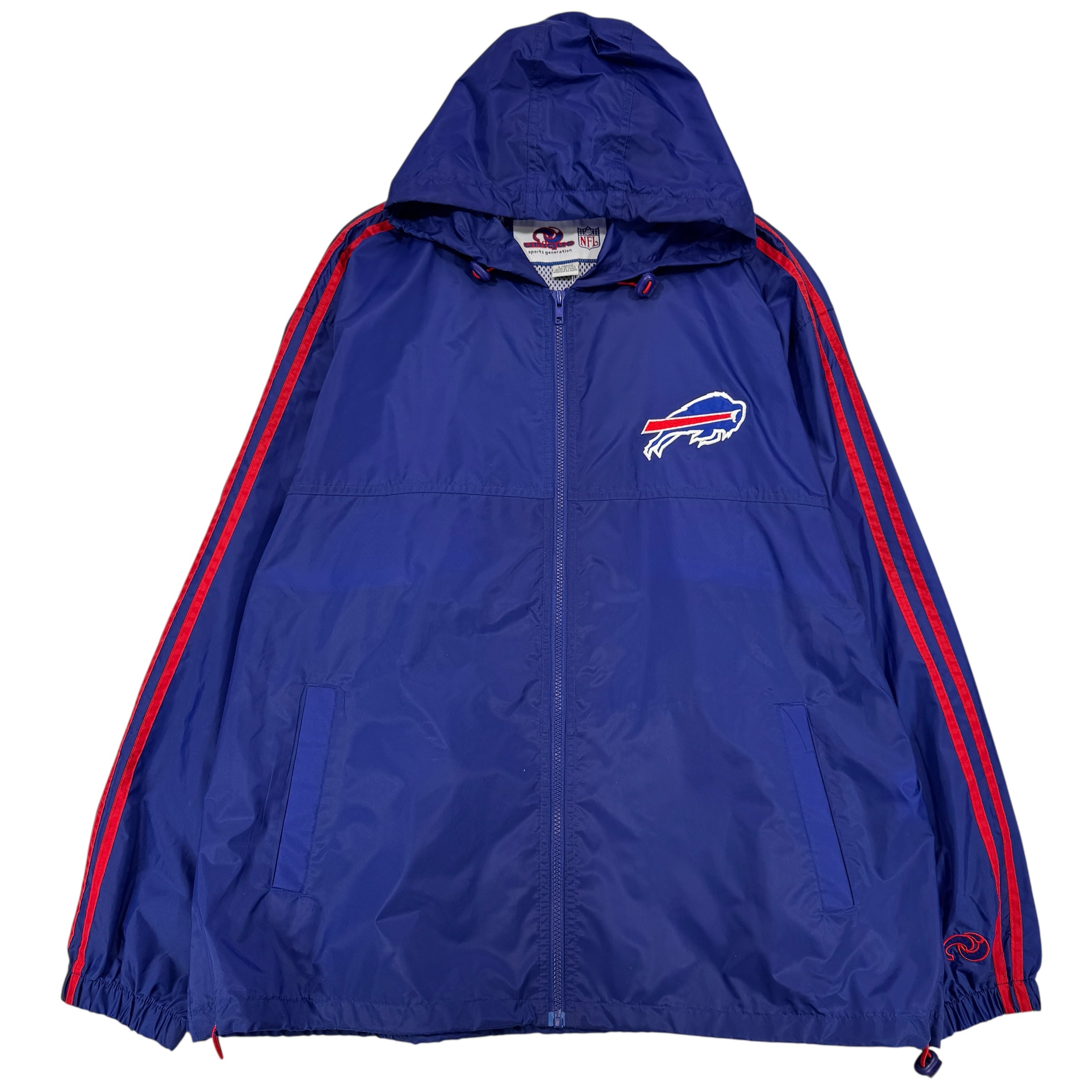 Vintage Buffalo Bills Zip Up Windbreaker Jacket Large