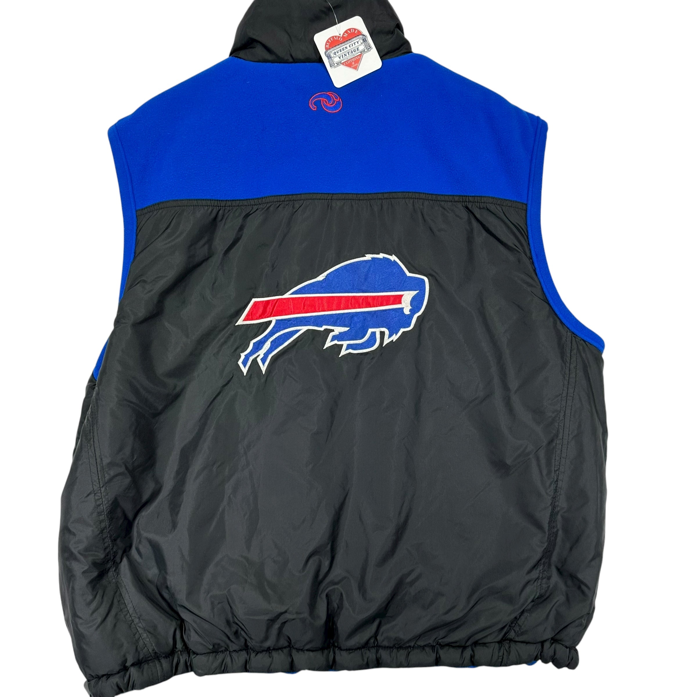 Vintage Buffalo Bills Reversible Outerwear Vest Sweatshirt Jacket XXL