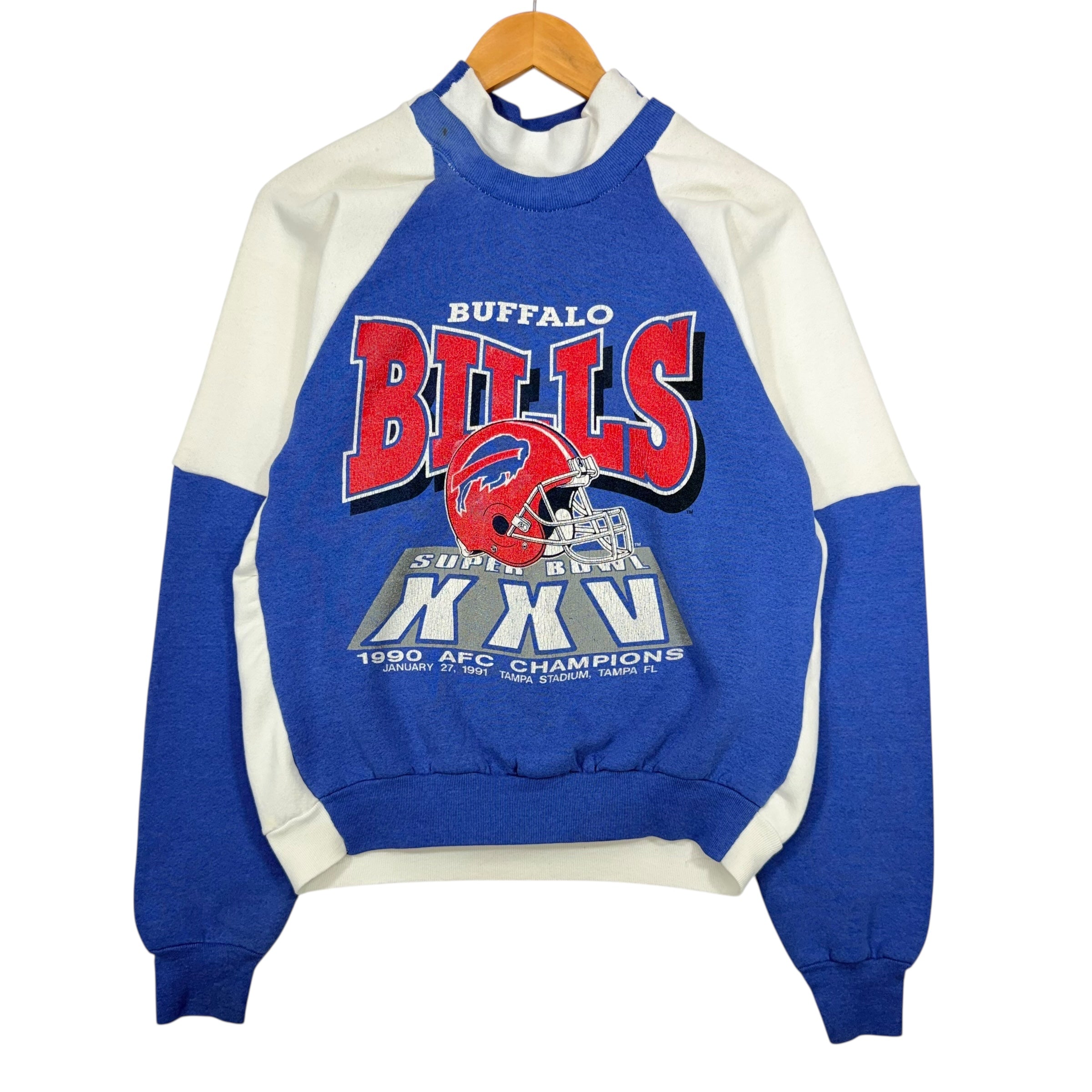 Vintage Buffalo Bills Reworked Double Sided Turtleneck Sweatshirt Women’s Medium