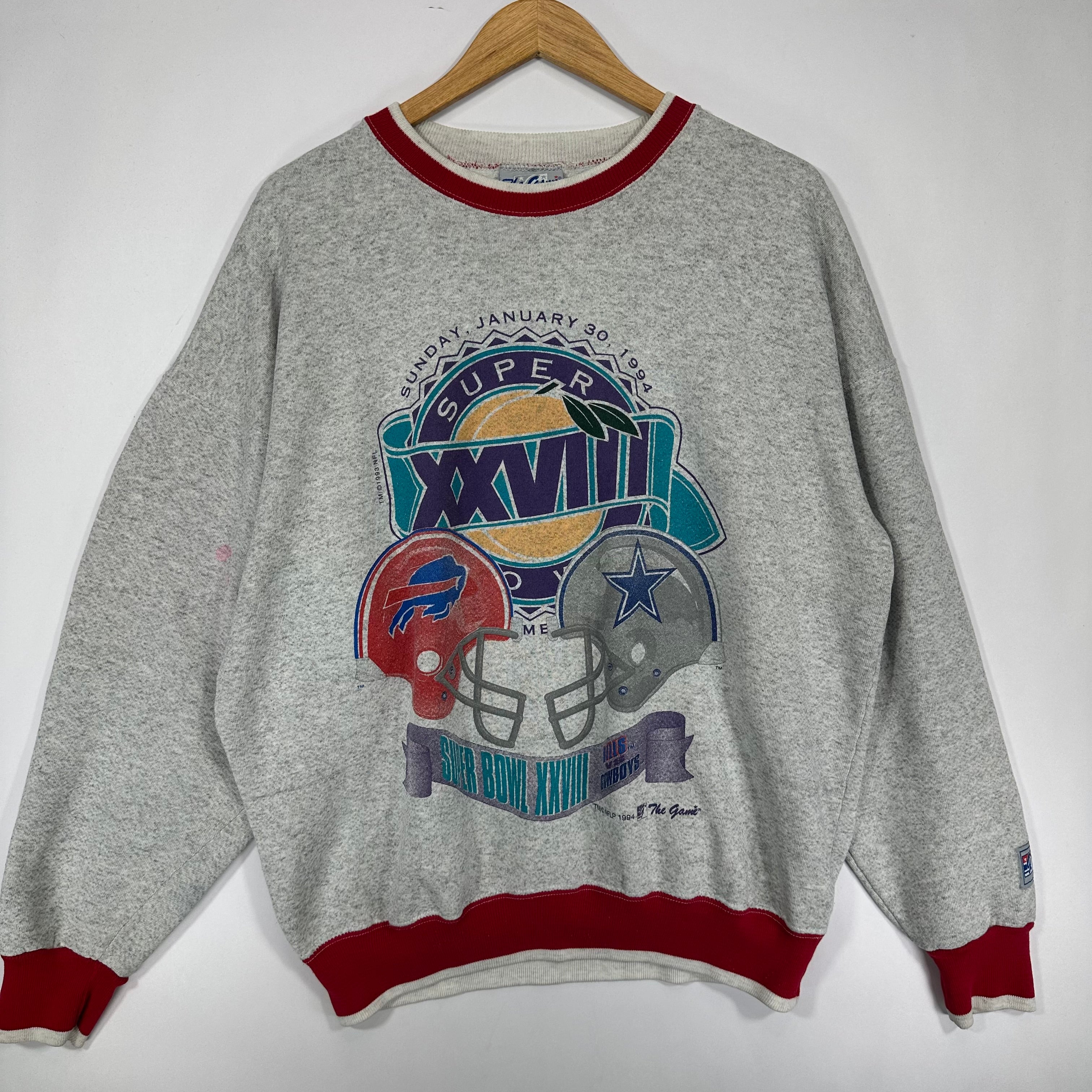 Vintage Buffalo Bills Dallas Cowboys 1994 Super Bowl Crewneck Sweatshirt XL