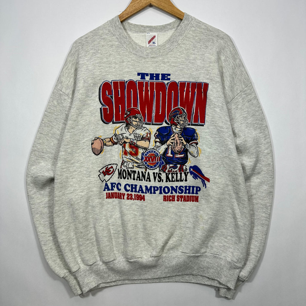 Vintage Buffalo Bills 1994 AFC Championship Montana v Kelly Crewneck Sweatshirt XL