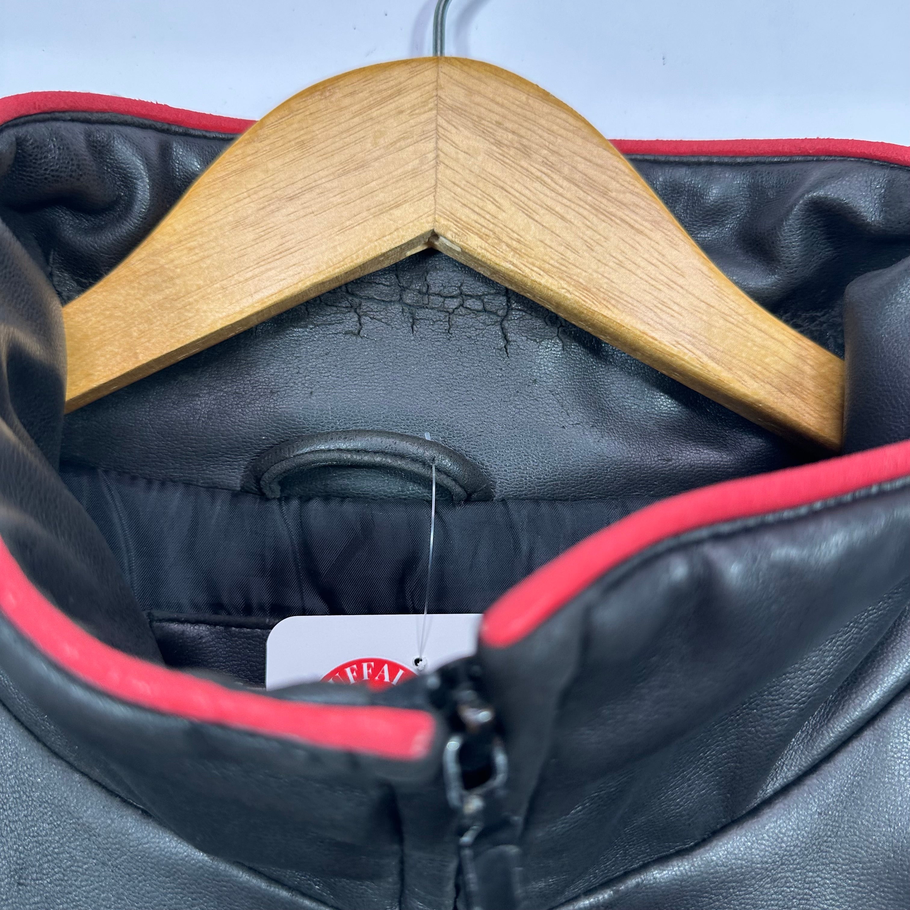 Vintage Buffalo Bills Vegan Leather Bomber Jacket Large