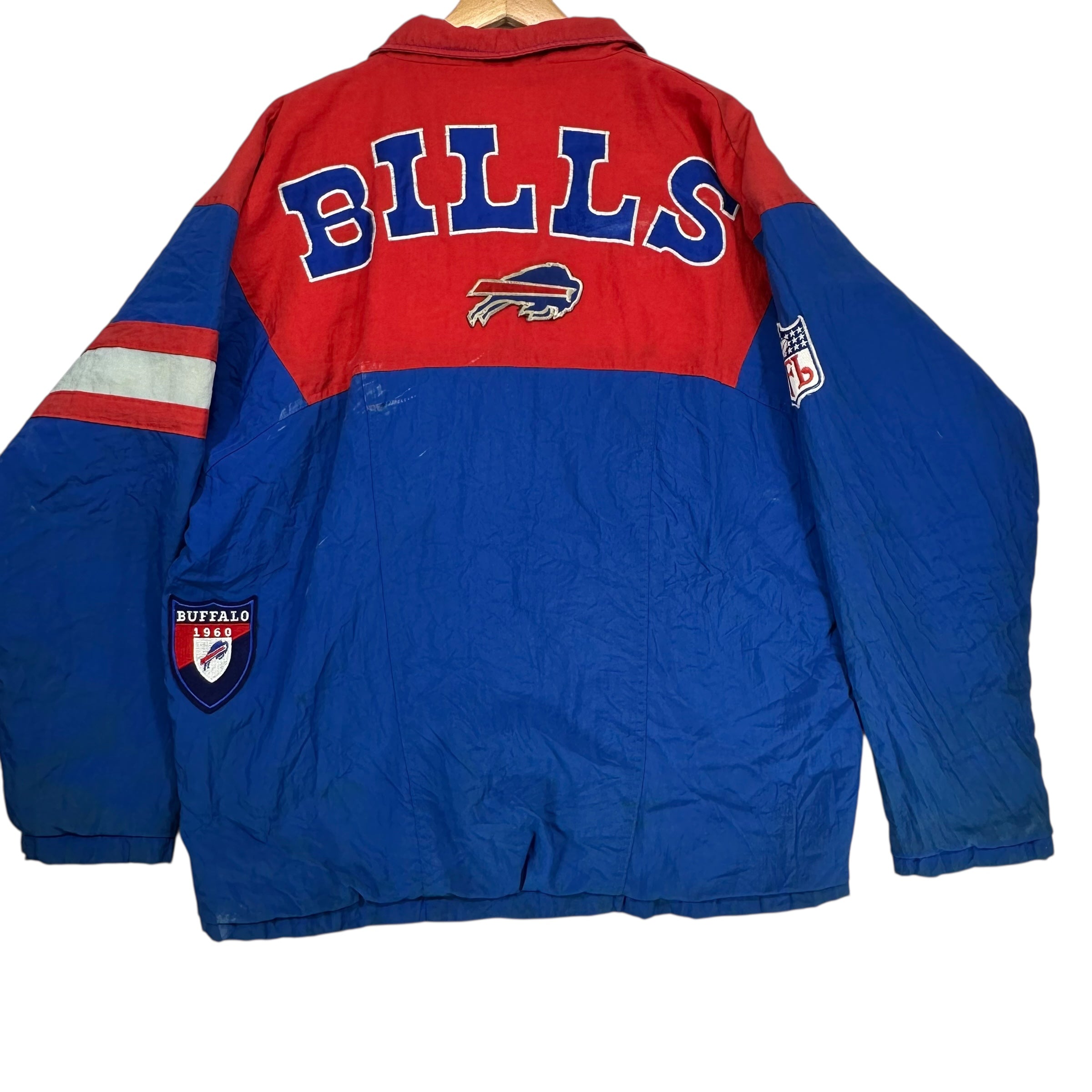 Vintage Buffalo Bills Pullover Quilted Jacket Medium