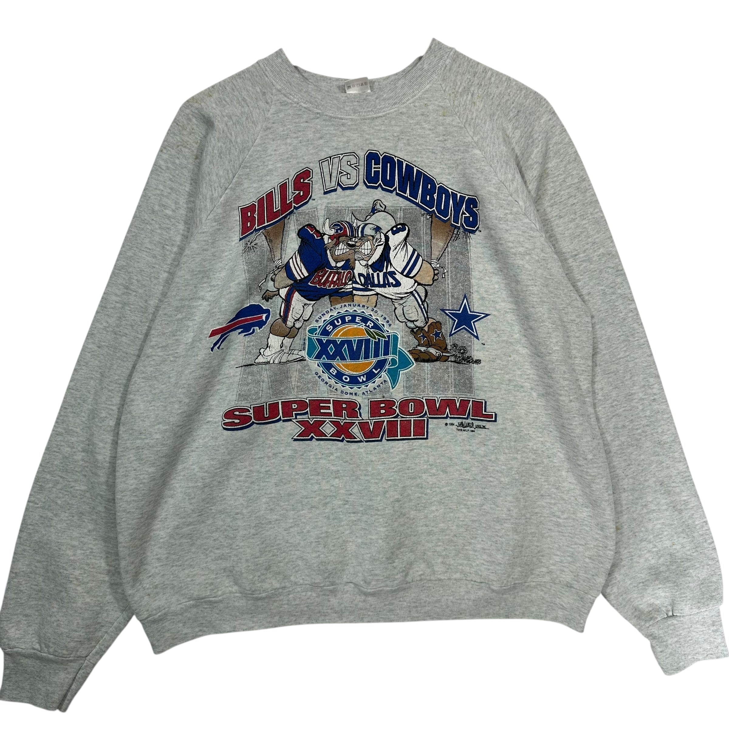 Vintage Buffalo Bills Dallas Cowboys 1994 Super Bowl Crewneck Sweatshirt XL
