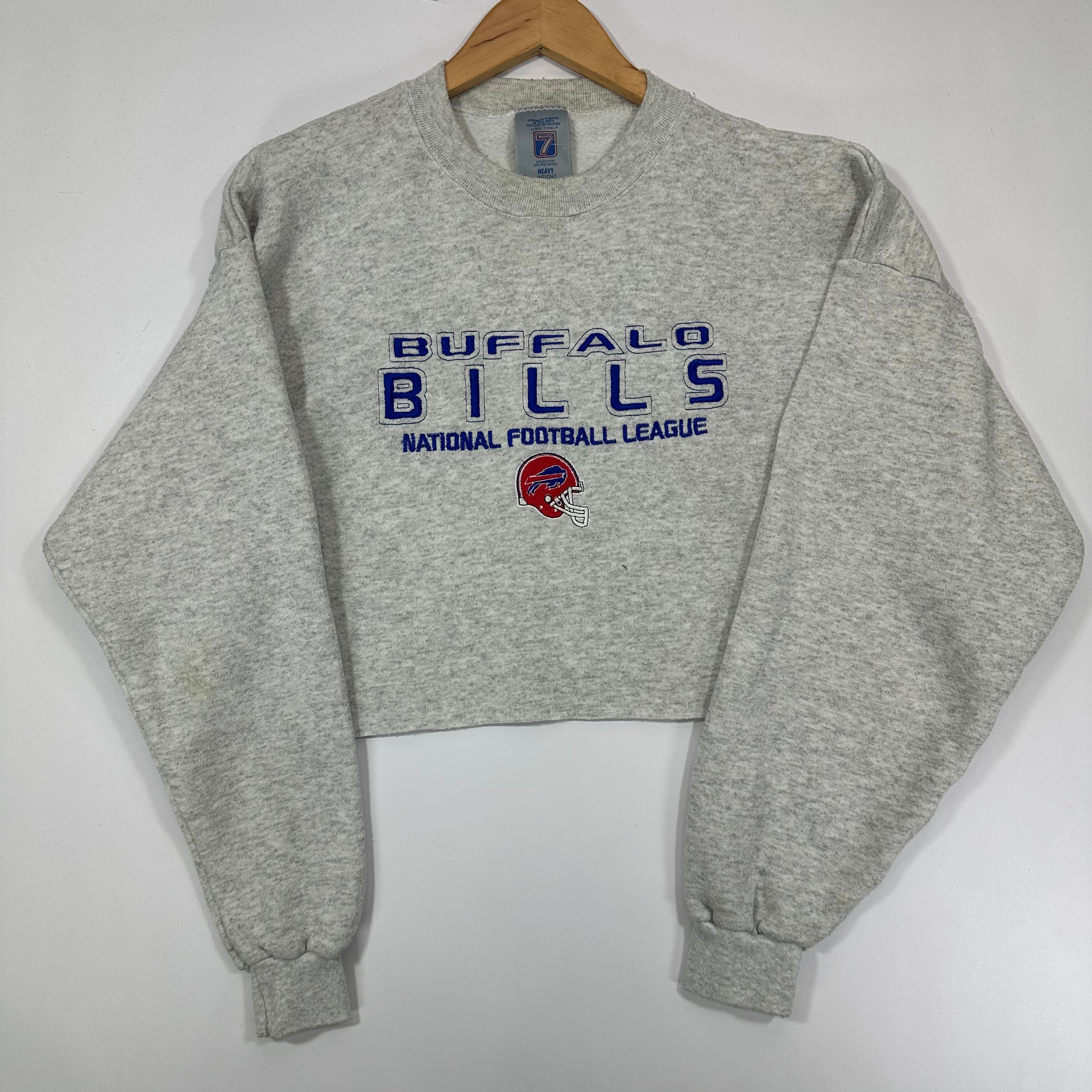 Vintage Buffalo Bills Cropped Crewneck Sweatshirt Large