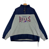 Vintage Buffalo Bills 1/4 Zip Fleece Sweatshirt Large