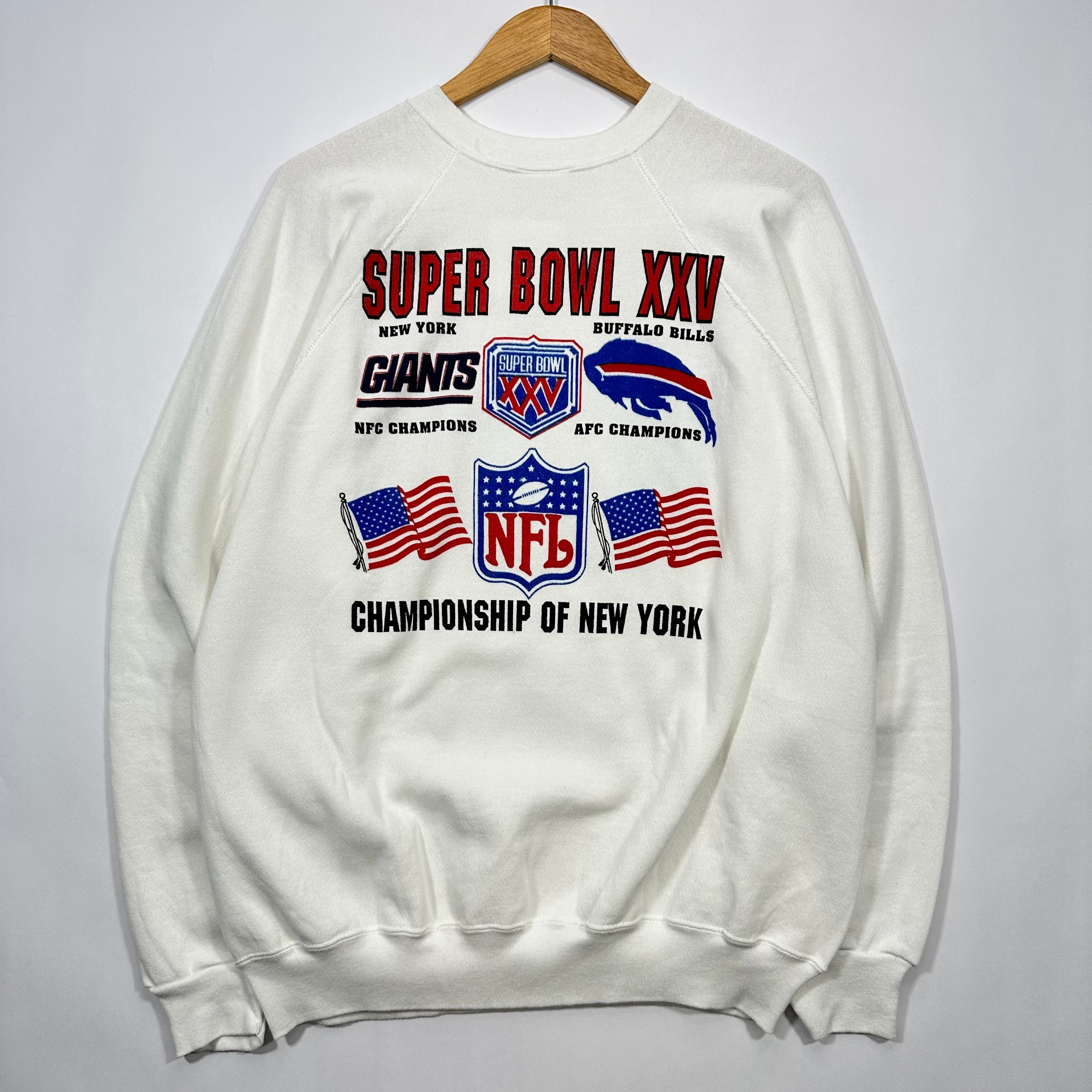 Vintage Buffalo Bills 1991 Double Sided Super Bowl Crewneck Sweatshirt XXL