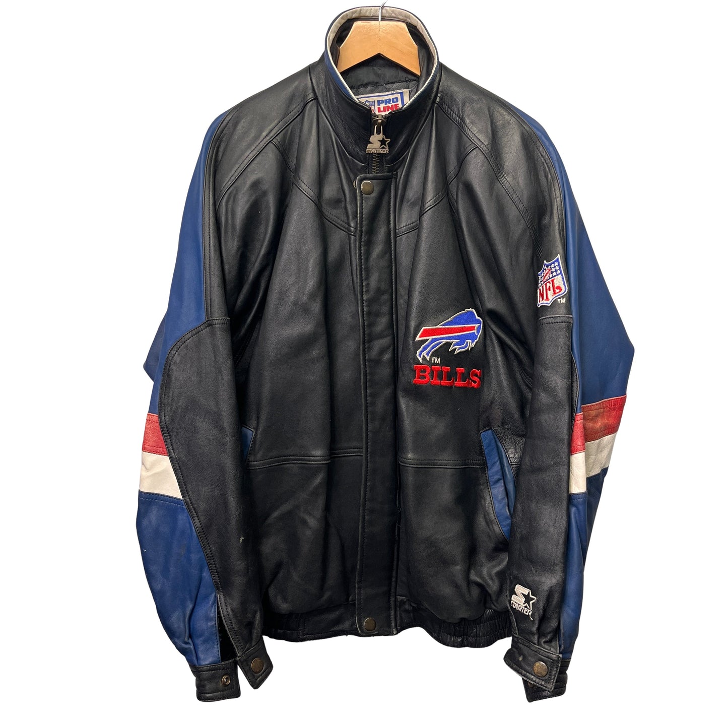 Vintage Buffalo Bills Starter Leather Jacket Large