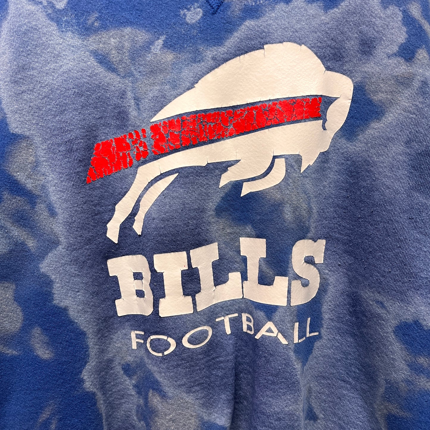 Vintage Buffalo Bills Bleach Dyed Crewneck Sweatshirt XL