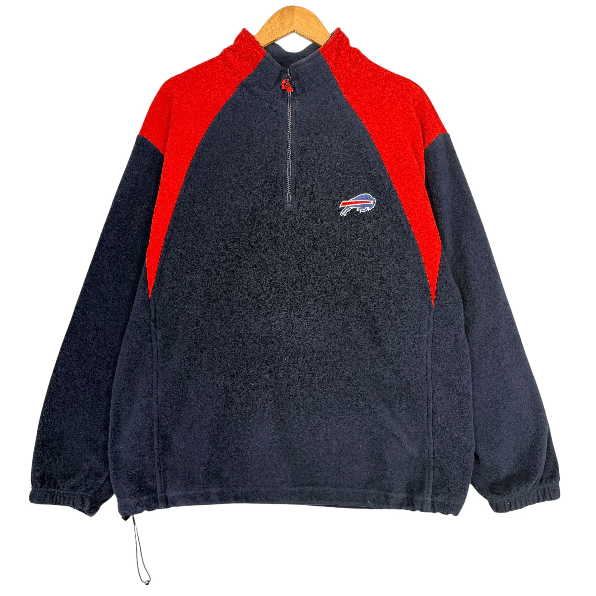 Vintage Buffalo Bills 1/4 Zip Fleece Sweatshirt Large