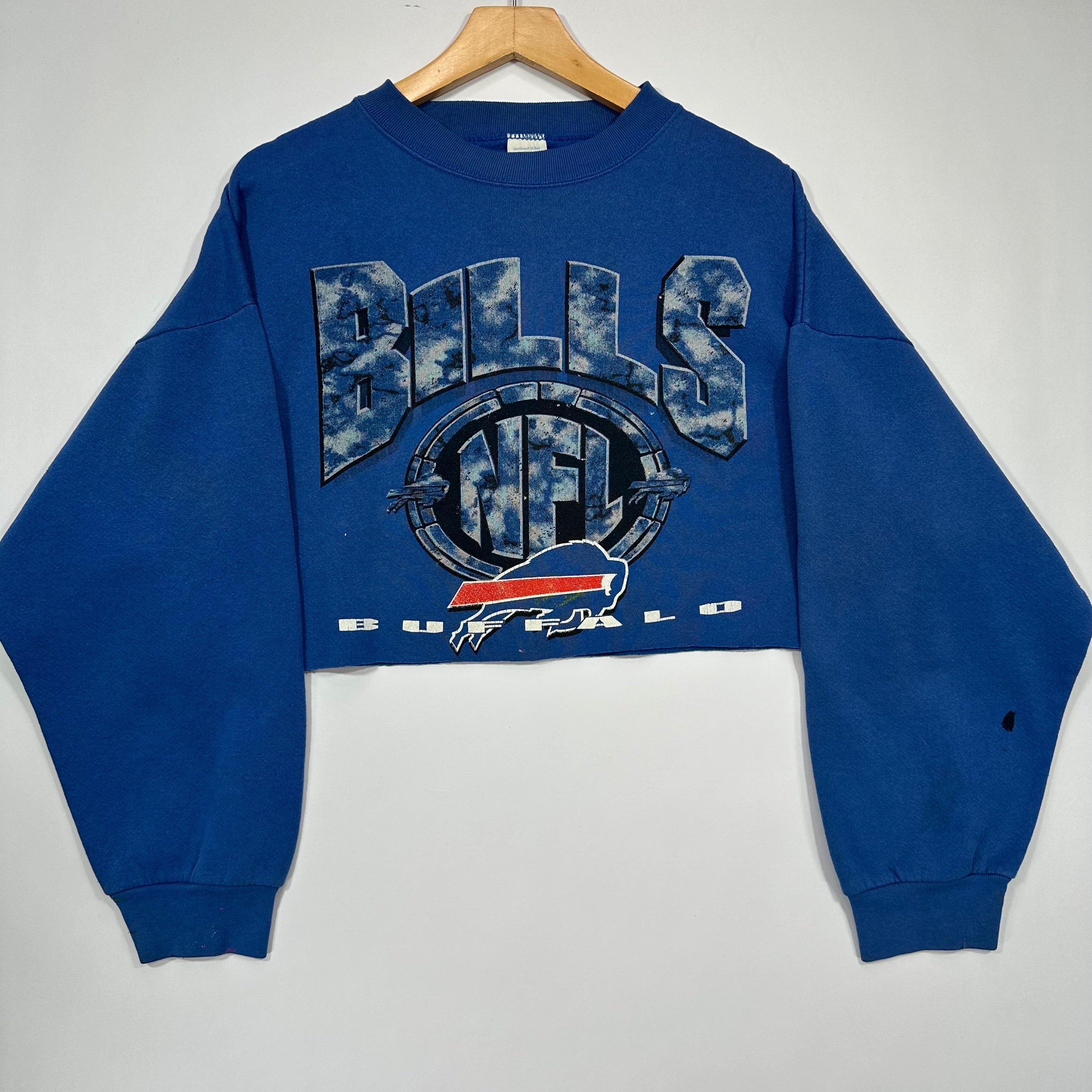 Vintage Buffalo Bills Cropped Crewneck Sweatshirt XL