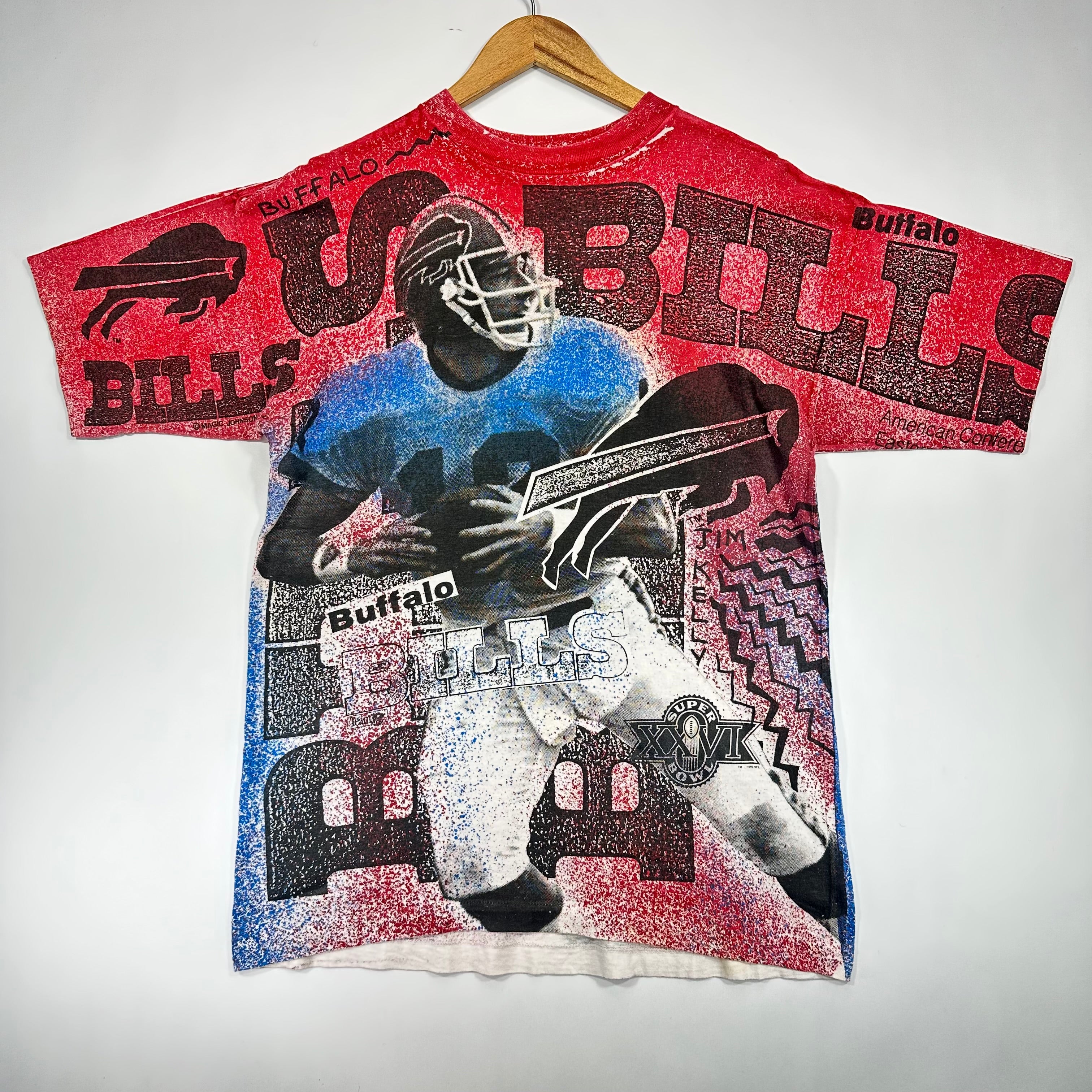 Vintage Buffalo Bills Jim Kelly All Over Print Shirt Large