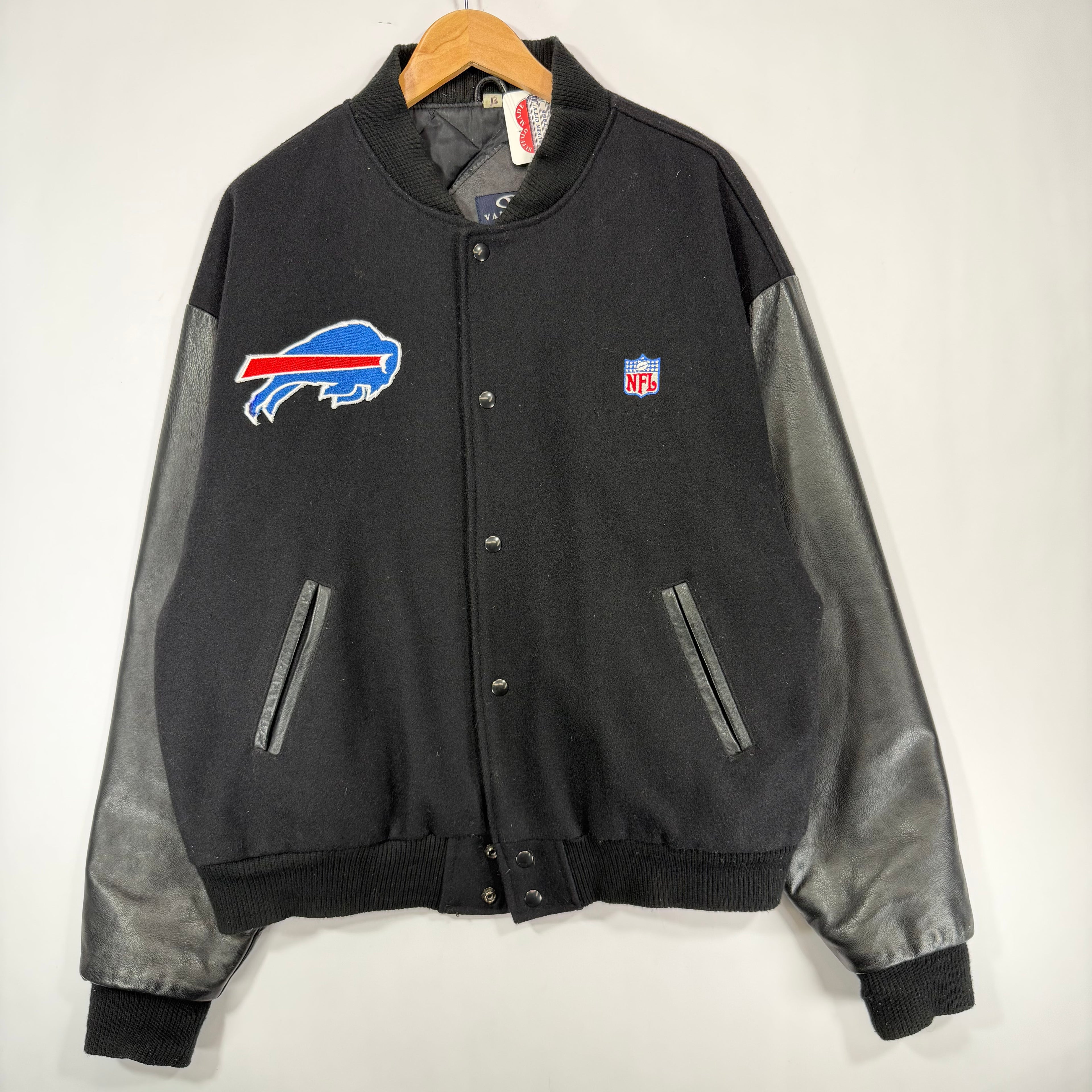 Vintage Buffalo Bills Black Wool Varsity Jacket Large