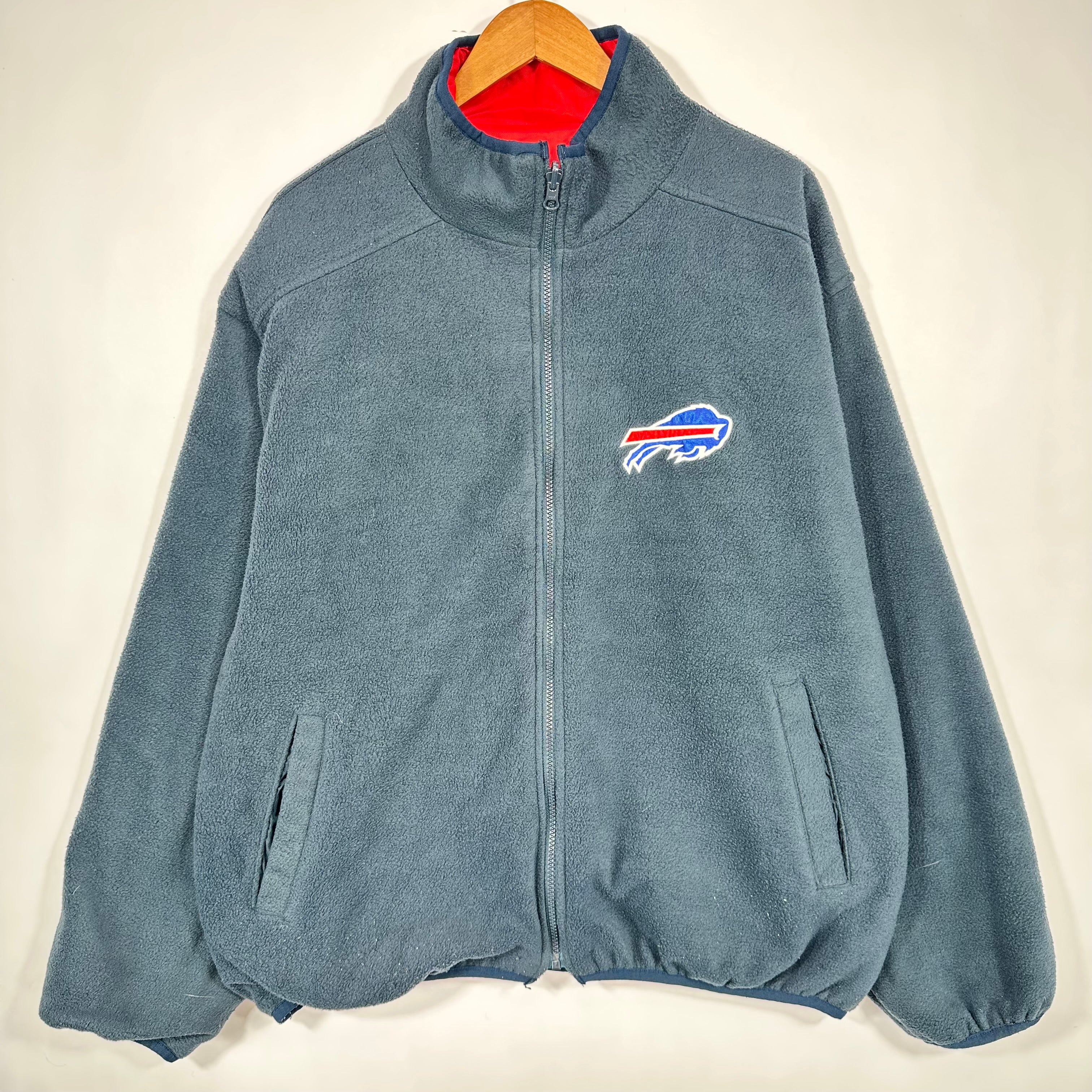 Vintage Buffalo Bills Reversible Fleece Lined Jacket Large