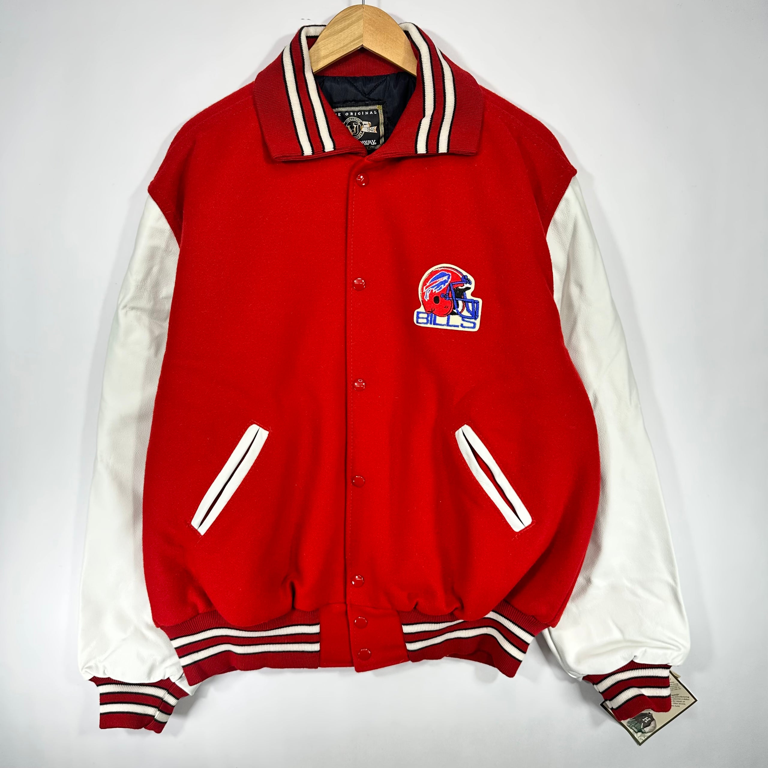 Vintage Buffalo Bills Varsity Leather Jacket Large