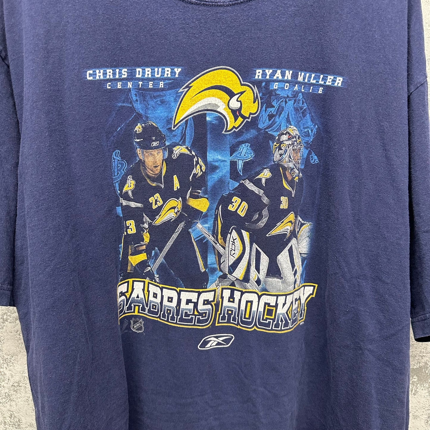 Vintage Buffalo Sabres Ryan Miller Chris Drury Shirt 2XL XXL