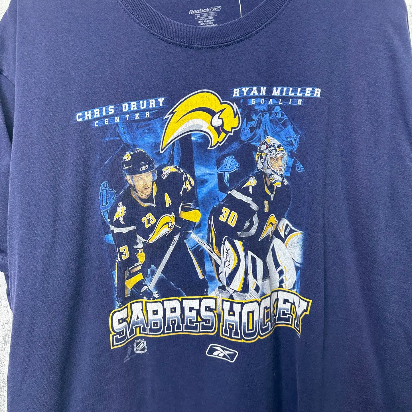 Vintage Buffalo Sabres Ryan Miller Chris Drury Shirt 2XL XXL