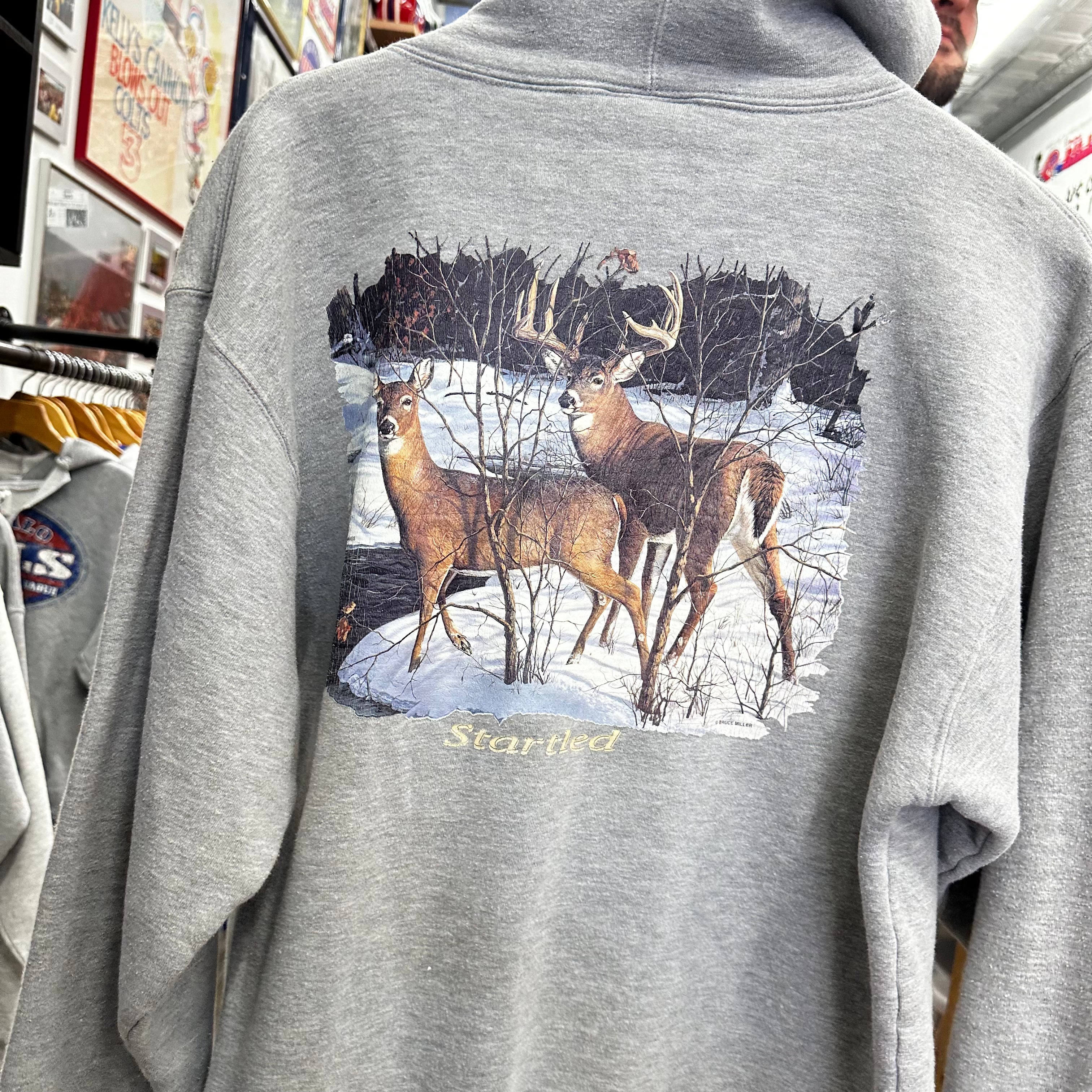 Vintage Buffalo Bills Deer Hunter Hoodie Sweatshirt Medium