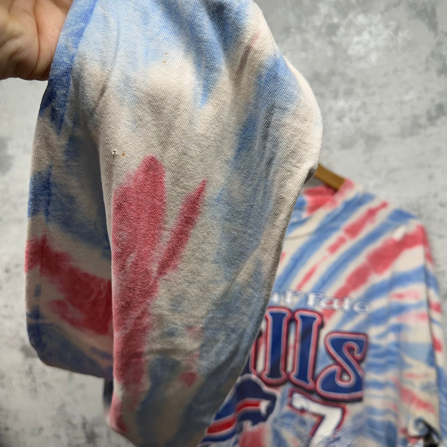 Vintage Buffalo Bills Doug Flutie Tie Dye Long Sleeve Shirt Large