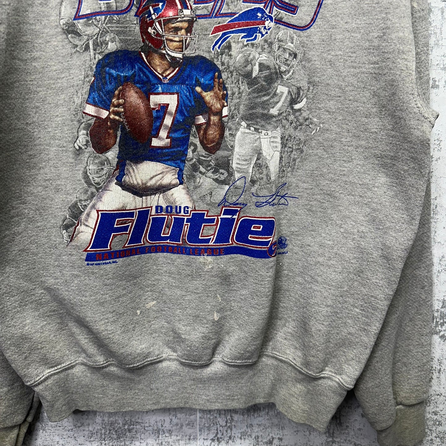 Vintage Buffalo Bills Doug Flutie Crewneck Sweatshirt Large-XL