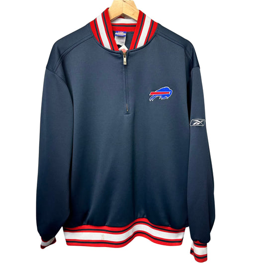 Vintage Buffalo Bills 1/4 Zip Crewneck Sweatshirt XL