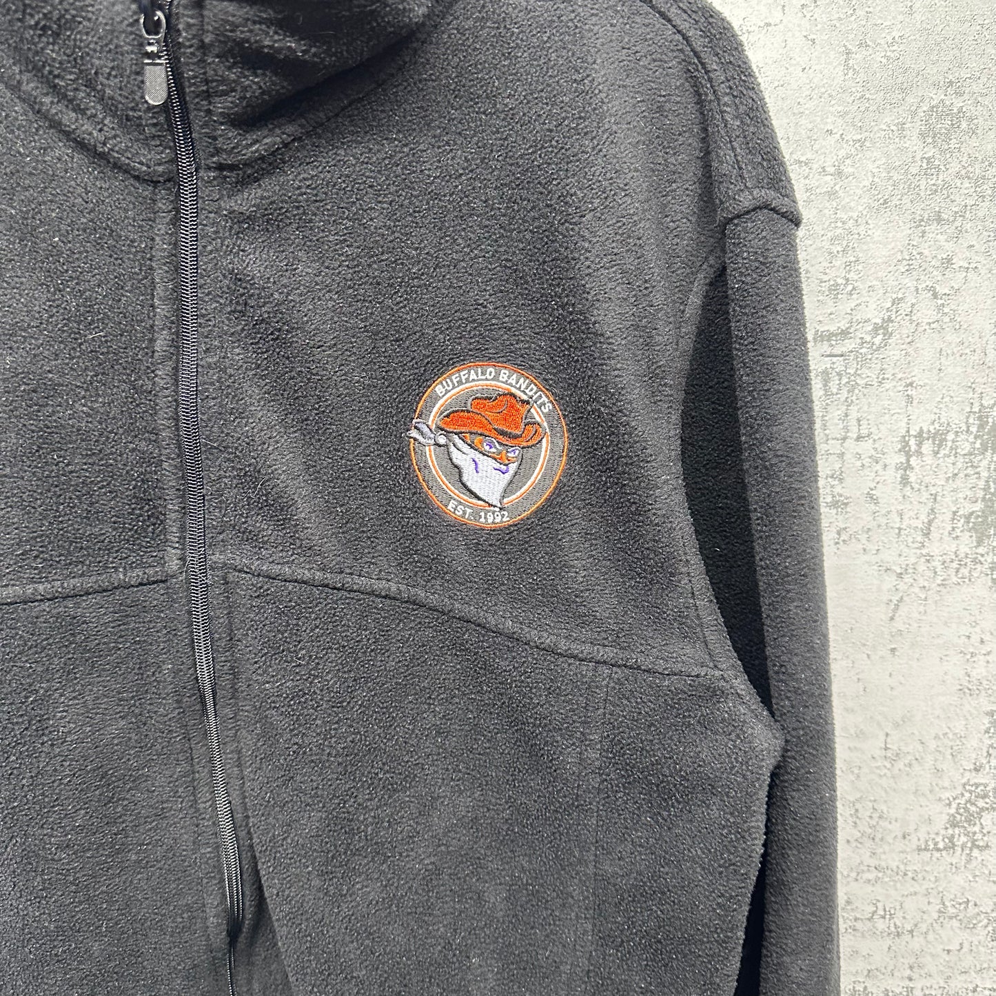 Vintage Buffalo Bandits Fleece Zip Up Sweatshirt Large