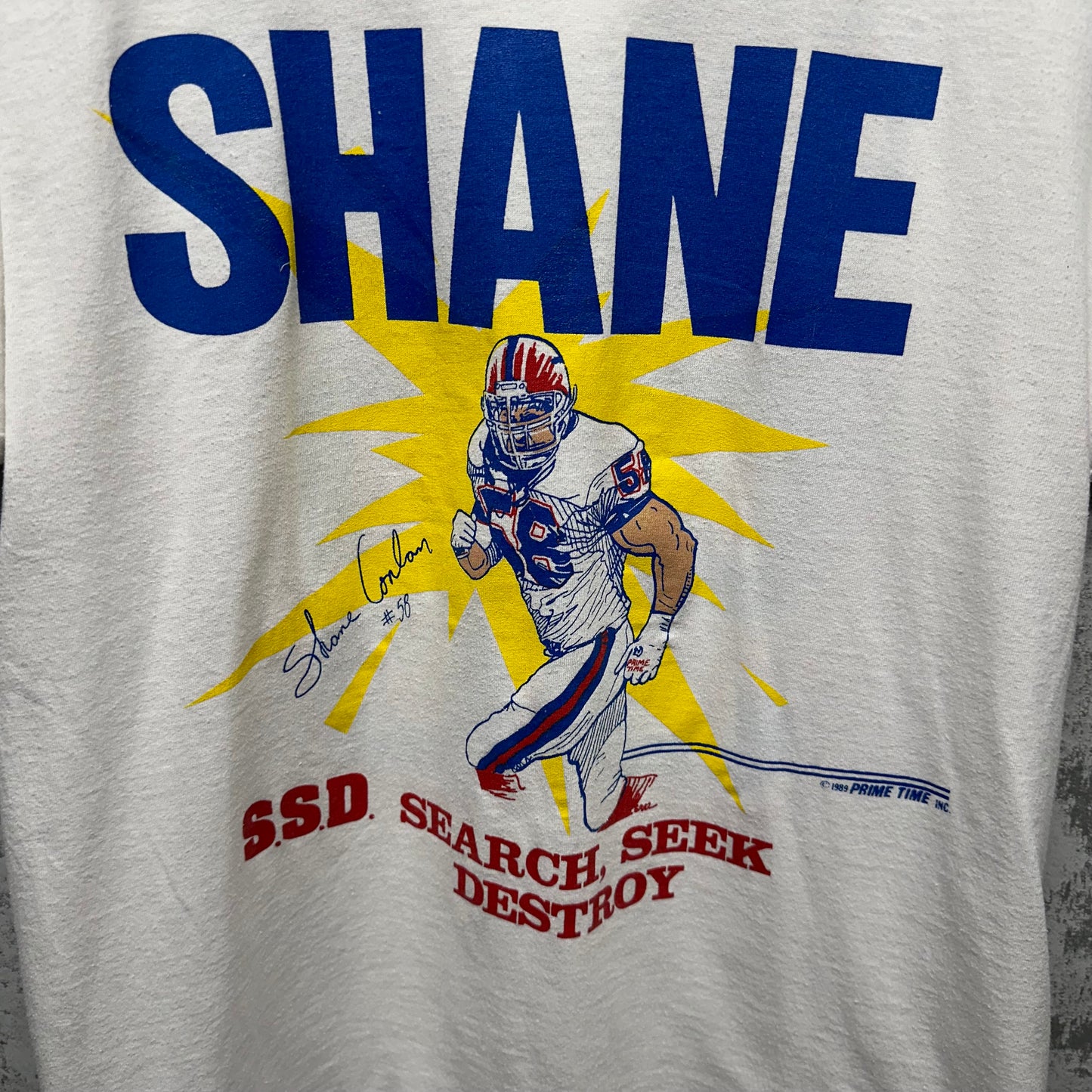 Vintage Buffalo Bills Shane Conlan Seek & Destroy Shirt Large