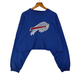Vintage Buffalo Bills Embroidered Cropped Crewneck Sweatshirt Large