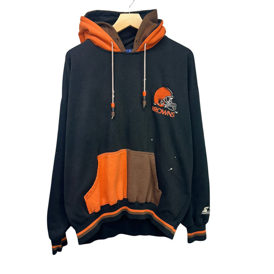 90s Cleveland Browns Double Hoodie Sweatshirt XL