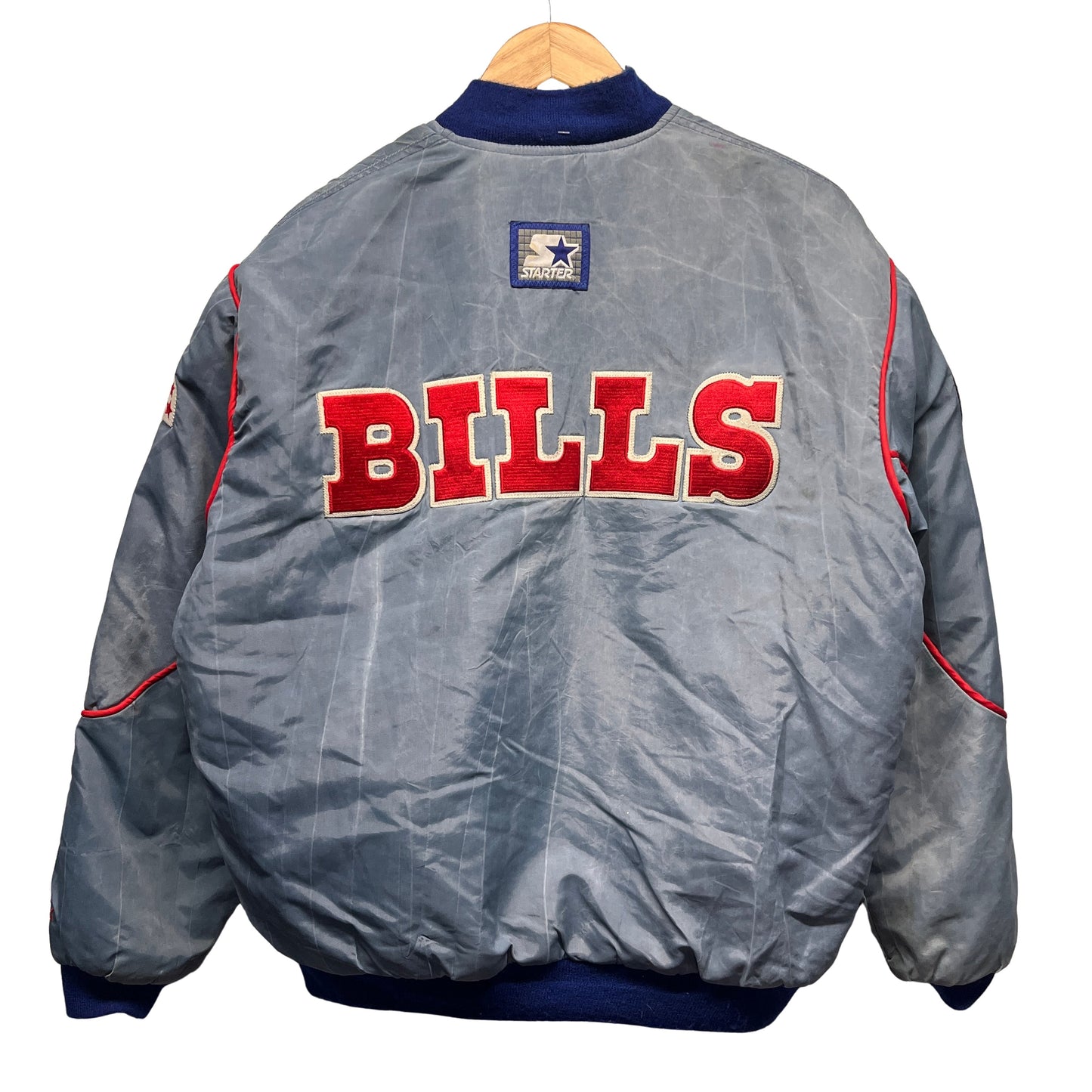 Vintage Buffalo Bills Starter Acid Wash Satin Jacket Large