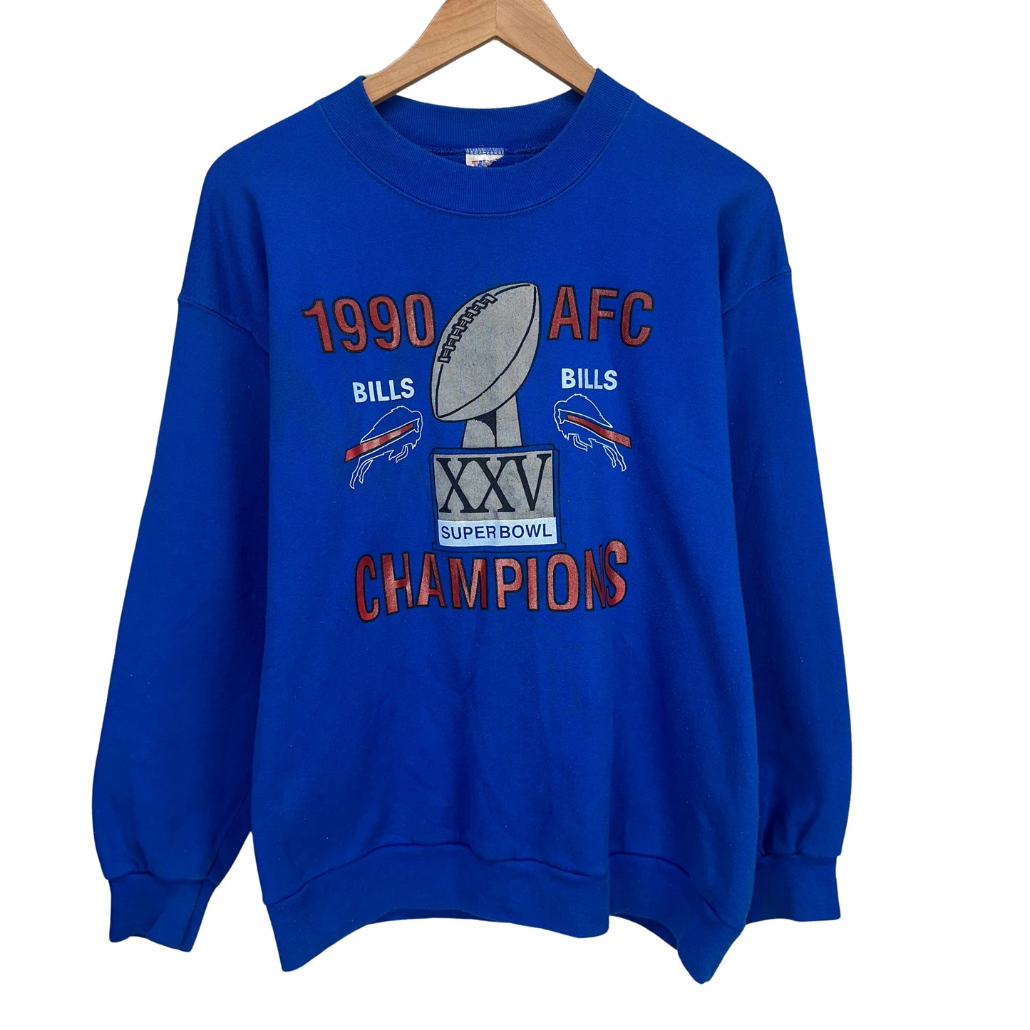 Vintage Buffalo Bills ‘90 AFC Champs Crewneck Sweatshirt Large