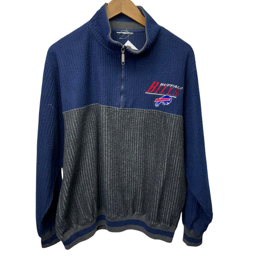 Vintage Buffalo Bills Corduroy 1/4 Zip Crewneck Sweatshirt XL