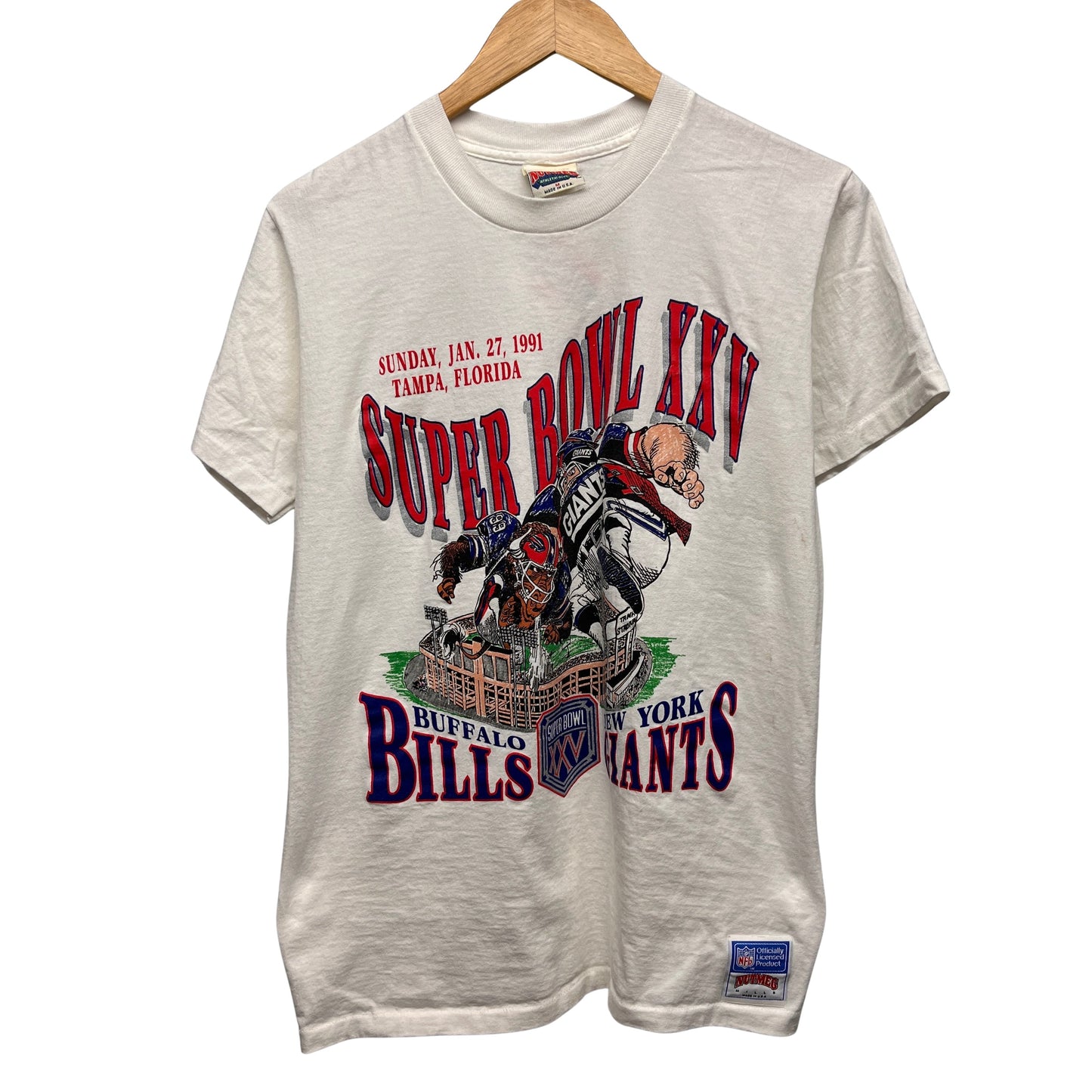 Vintage Buffalo Bills 1991 Super Bowl Cartoon Shirt Medium