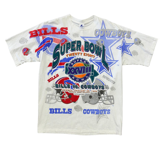 Vintage Buffalo Bills All Over Print Starter Super Bowl Shirt XL