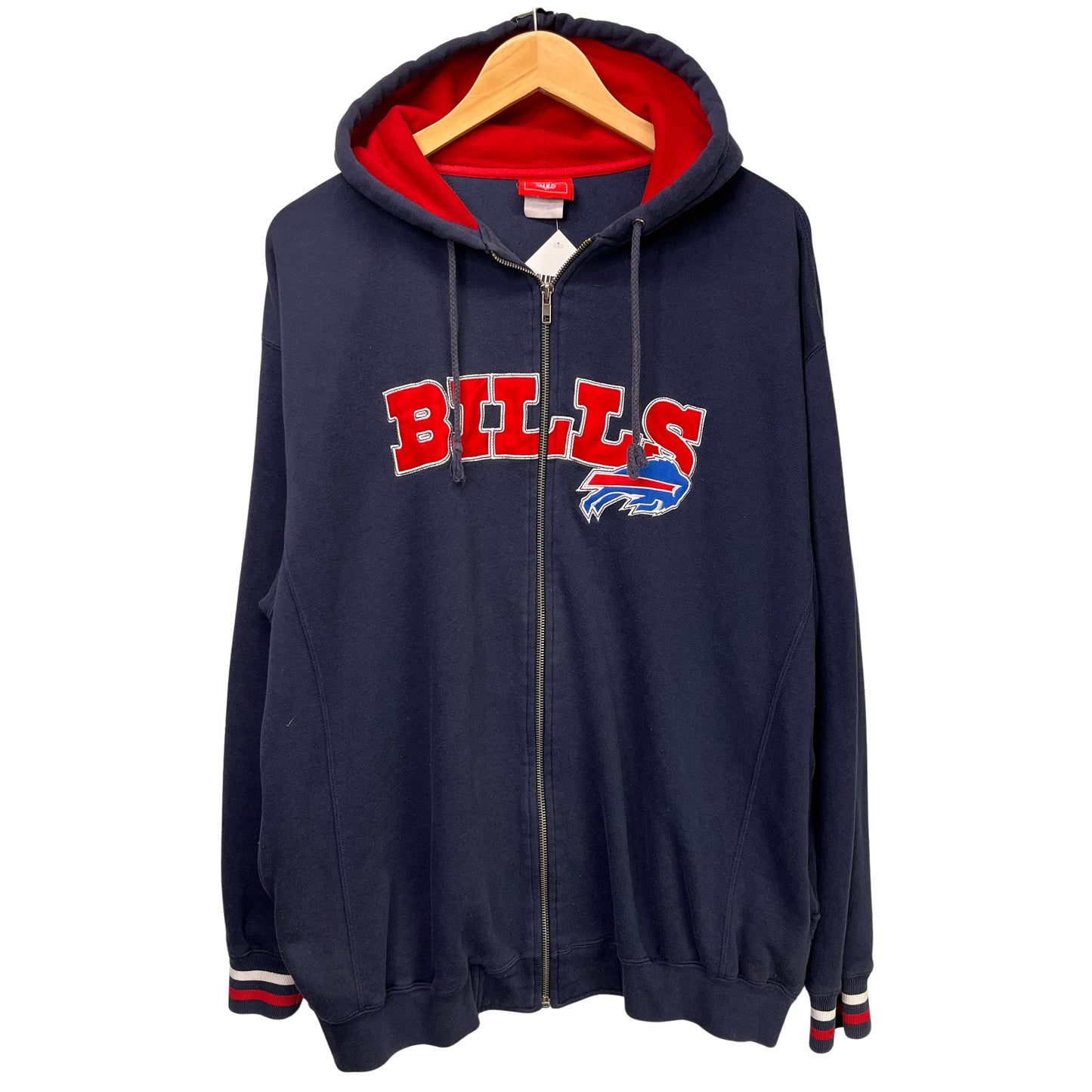 Vintage Buffalo Bills Zip Up Hoodie Sweatshirt XXL