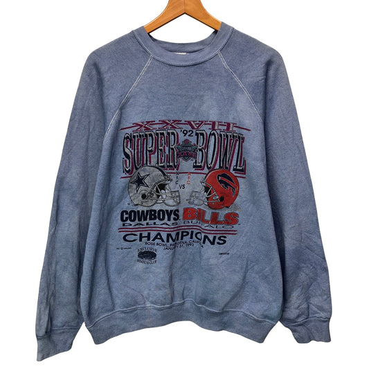 1993 Buffalo Bills Super Bowl Overdyed Blue Crewneck Sweatshirt Medium