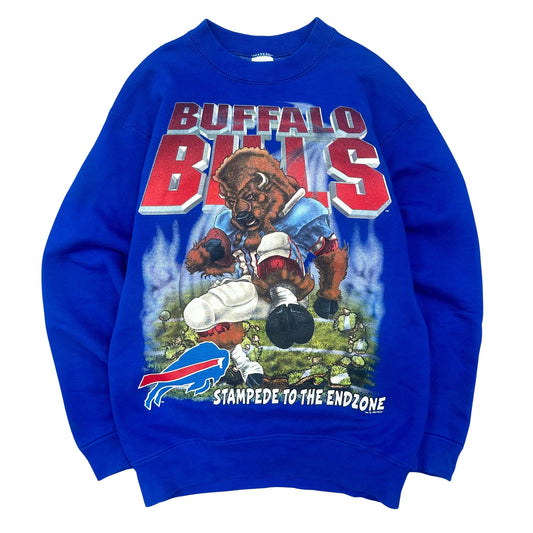 Vintage Buffalo Bills Stampede Cartoon Crewneck Sweatshirt Medium