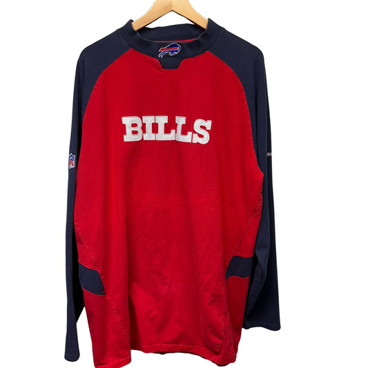 Vintage Buffalo Bills Embroidered Mockneck Long Sleeve Shirt XL