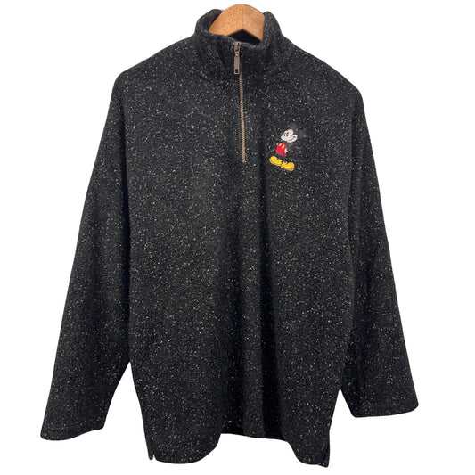 2000s Disney Mickey Mouse 1/4 Zip Fleece Pullover Sweatshirt XL