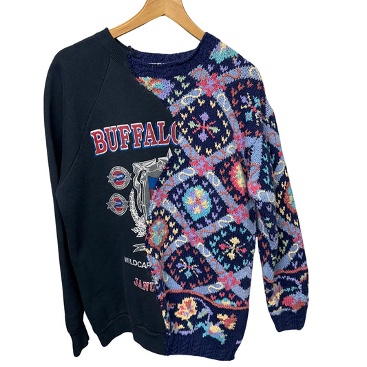 Vintage Buffalo Bills Cut & Sew Sweater Sweatshirt Medium