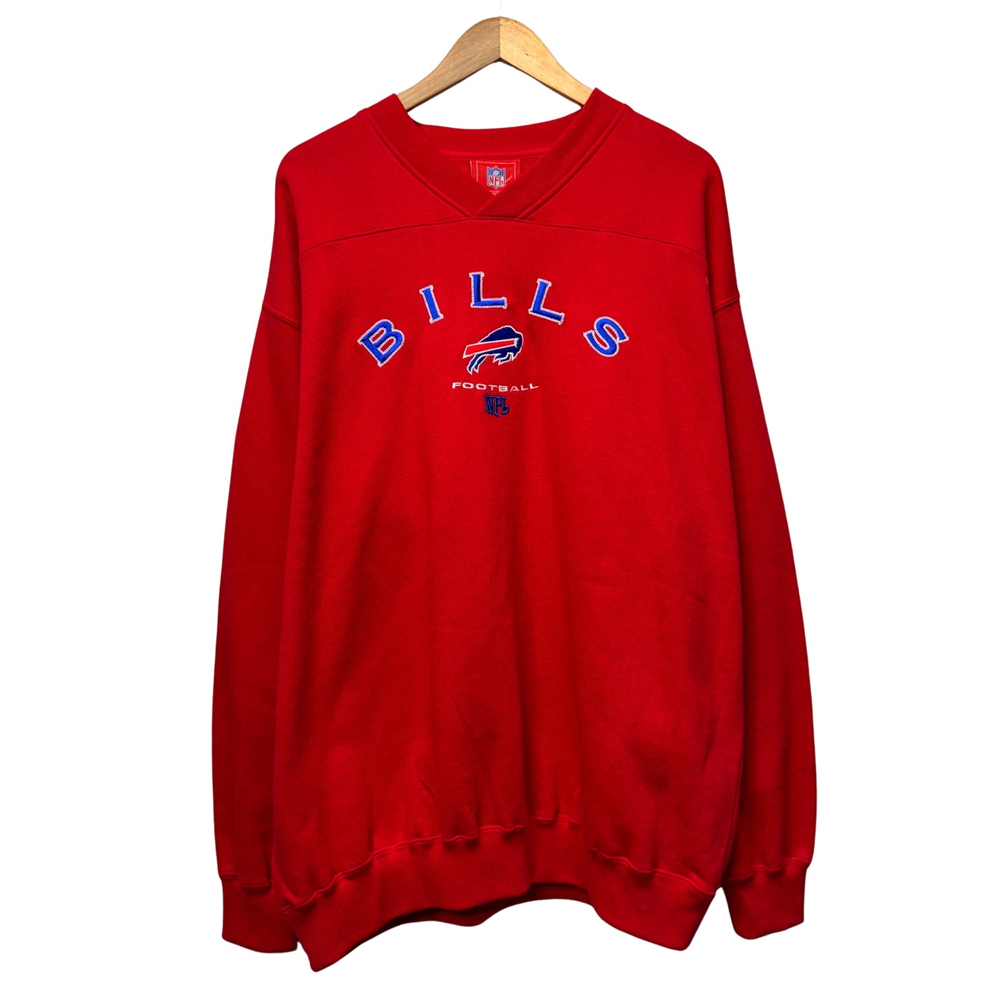 Vintage Buffalo Bills Deadstock V-Neck Crewneck Sweatshirt XL