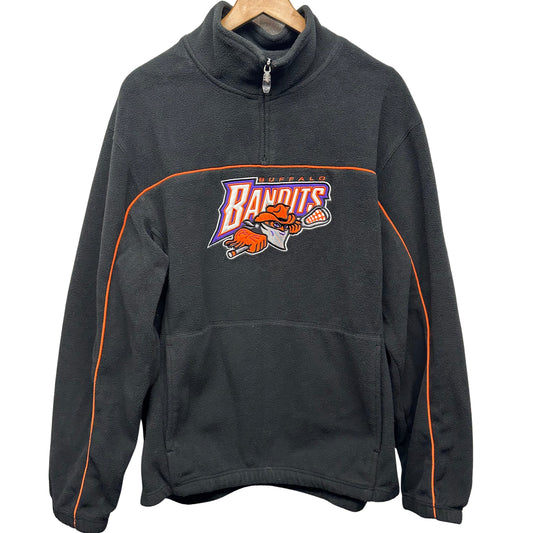 Vintage Buffalo Bandits 1/4 Zip Fleece Sweatshirt Large