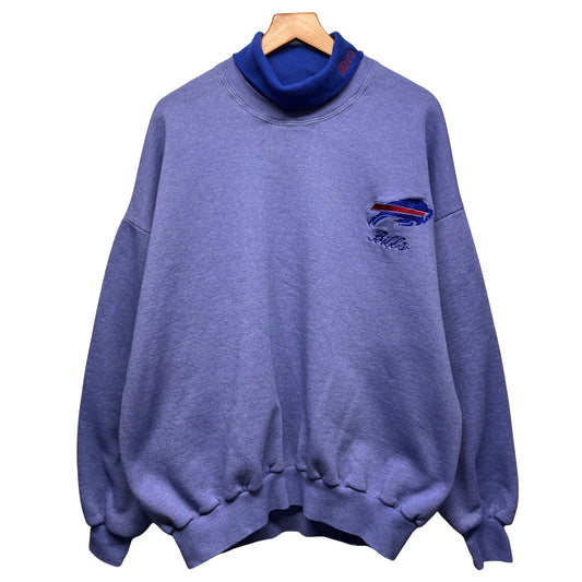 Vintage Buffalo Bills Overdyed Turtleneck Crewneck Sweatshirt XL