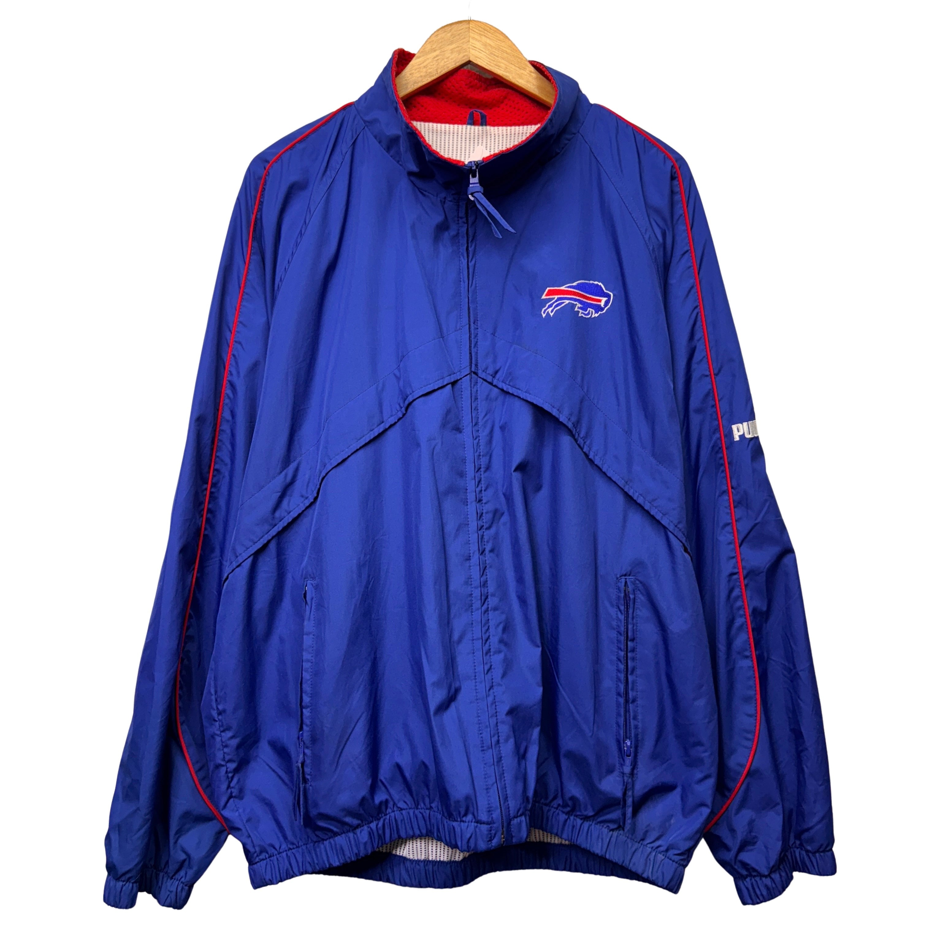 Vintage Buffalo Bills Zip Up Windbreaker Jacket Large